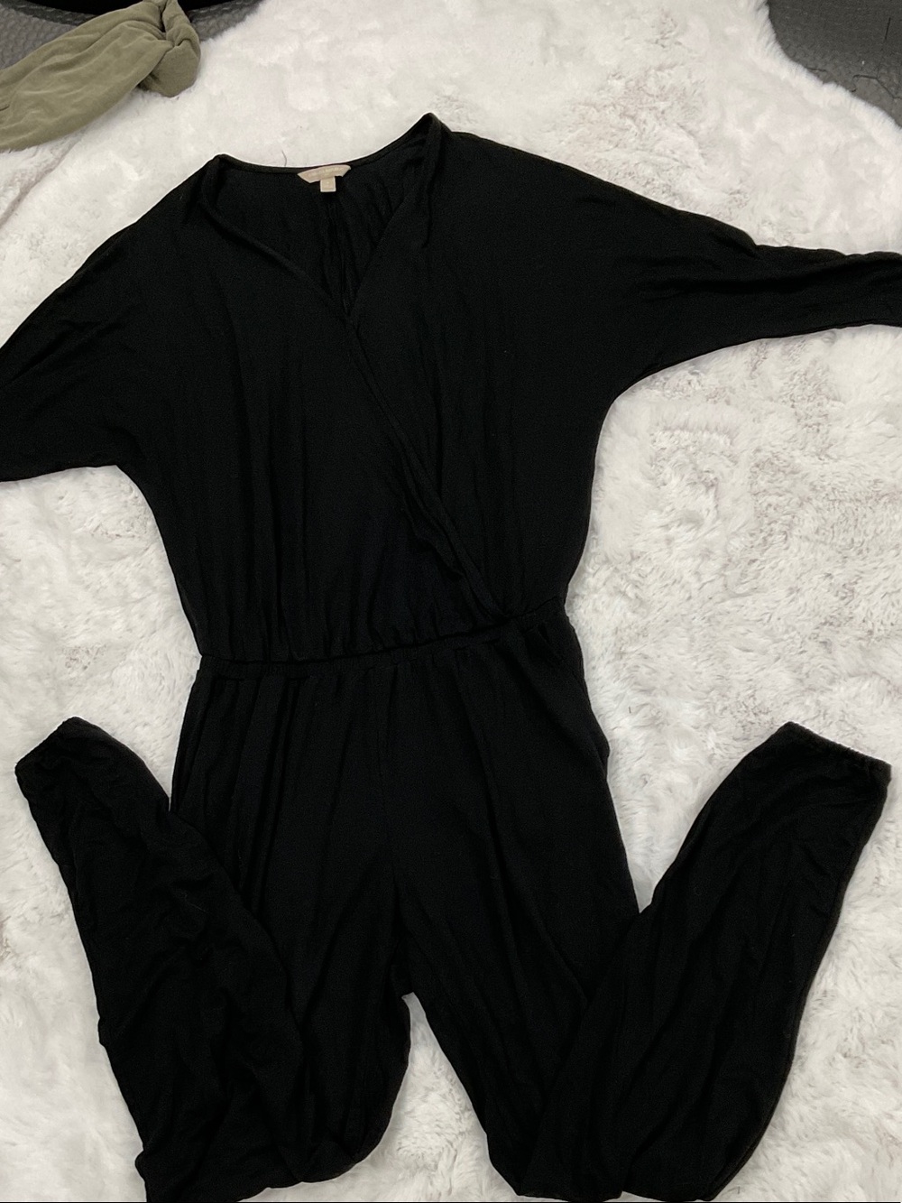 Banana Republic Black V-Neck Wrap Jogger Style Jumpsuit